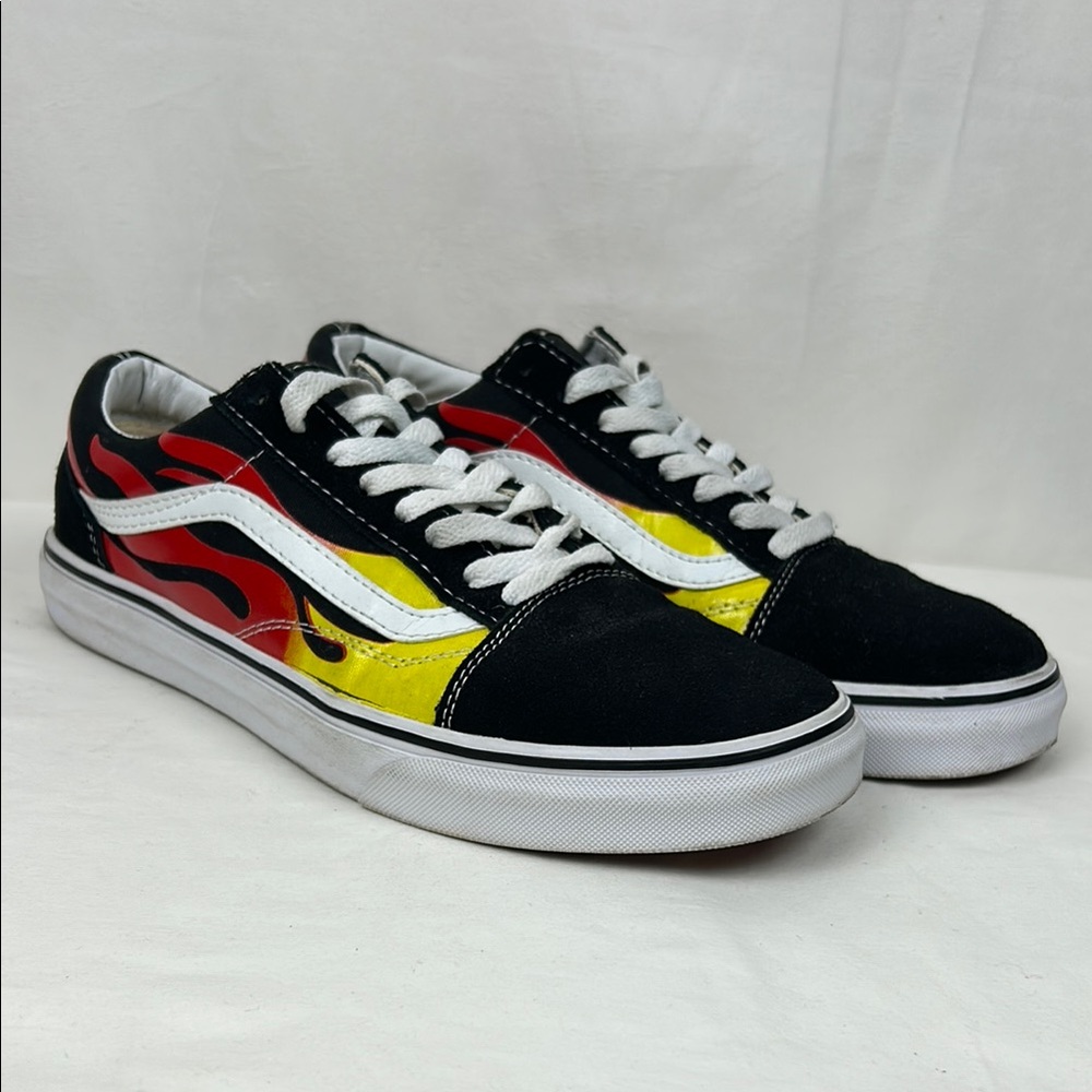 Vans Old Skool Suede Skateboarding Shoes Flames Men’s Size 10.5